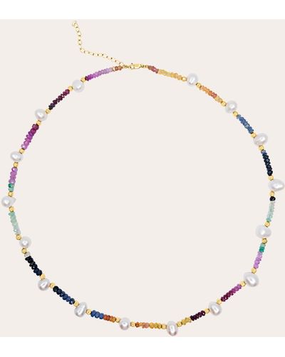 JIA JIA Arizona Rainbow Sapphire Pearl Necklace - Natural