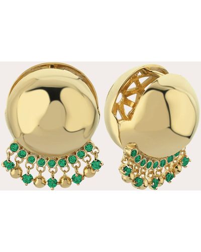 Charms Company Tsavorite Gypsy Ball Stud Earrings - Metallic