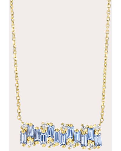 Suzanne Kalan Shimmer Light Sapphire Pendant Necklace 18k Gold - Blue