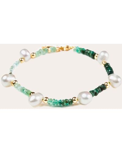 JIA JIA Arizona Emerald Pearl Bracelet - Metallic