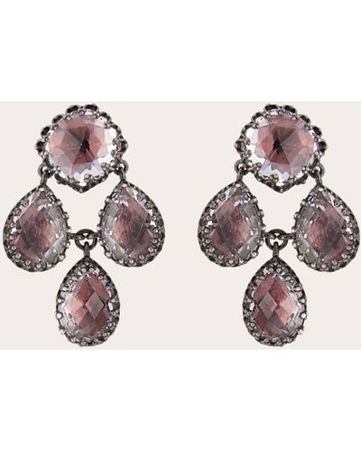 Larkspur & Hawk Cognac Foil Antoinette Girandole Earrings - Pink