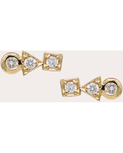 Anzie Diamond Bar Stud Earrings - Natural