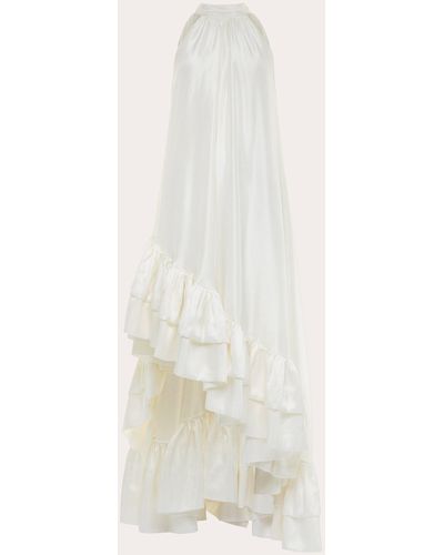 Azeeza Lucas Ruffle Gown - White