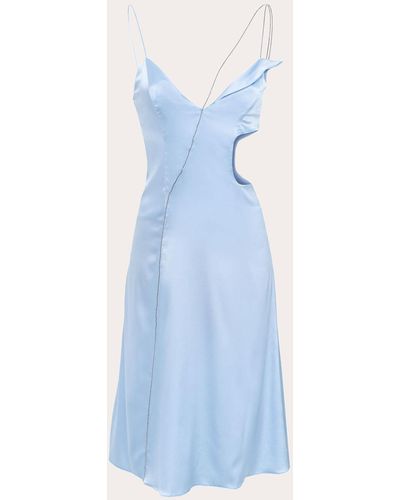 BYVARGA Nancy Cutout Silk Dress - Blue