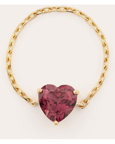 Yi Collection Rhodolite Heart Supreme Chain Ring - Multicolor