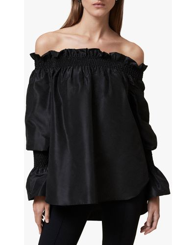 Adam Lippes Women's Silk Taffeta Off-shoulder Top - Black