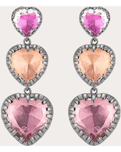 Larkspur & Hawk Multicolor Foil Valentina 'i Love Ny' Triple-drop Earrings - Pink
