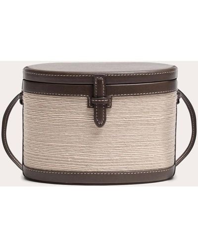 Hunting Season The Leather Fique Round Trunk Bag - Brown
