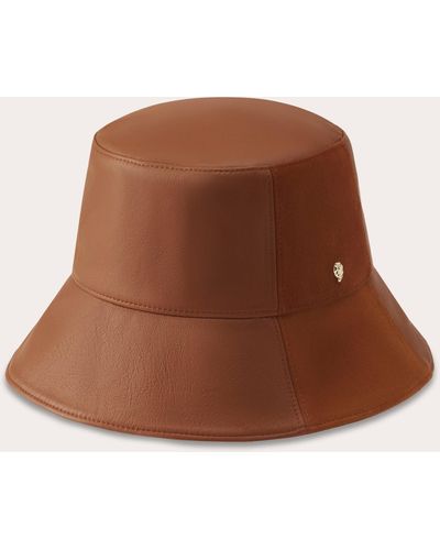 Helen Kaminski Carmela Leather Bucket Hat - Brown