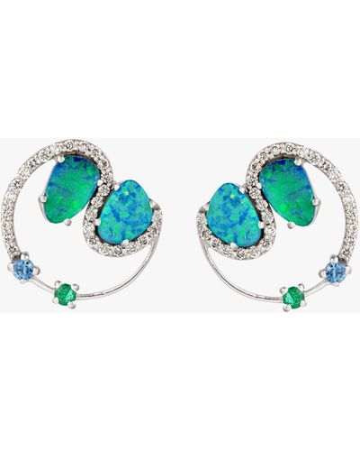 Amrapali Dhanak Opal & Blue Sapphire Stud Earrings