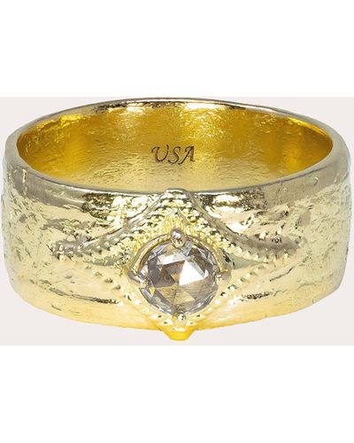 Armenta Artifact Wide Band Ring - Metallic