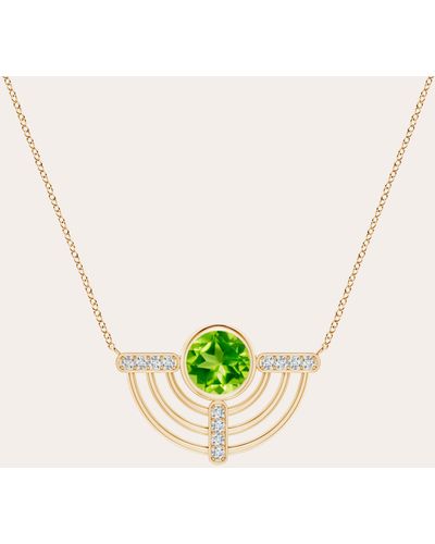 Natori Peridot & Diamond Pendant Necklace - Metallic