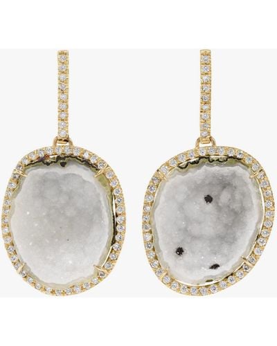 Kimberly Mcdonald Light Geode & Diamond Drop Earrings - Gray
