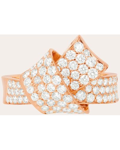 Carelle Jumbo Knot Pavé Diamond Ring - White
