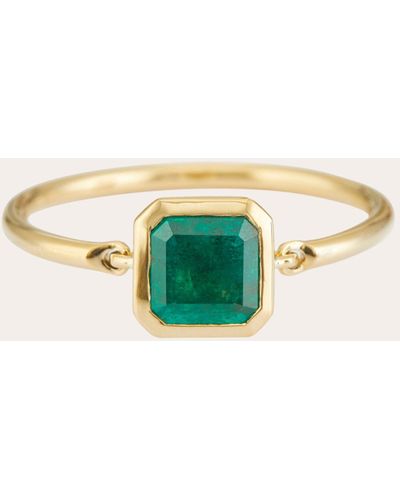 Yi Collection Emerald Classic Button Ring Cotton - Green