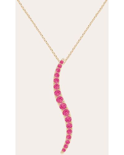Natori Sapphire Brush Stroke Shangri-la Pendant Necklace - Pink