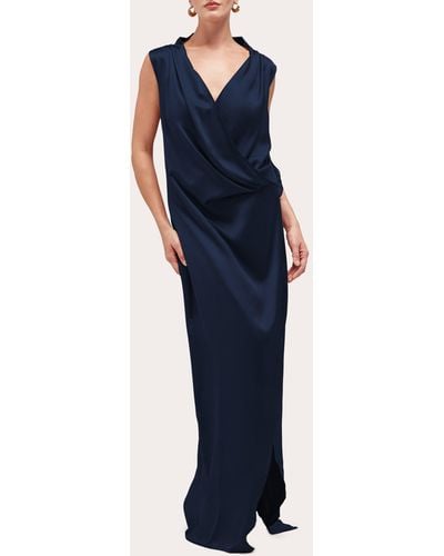 Careste Kylie Silk Wrap Gown - Blue