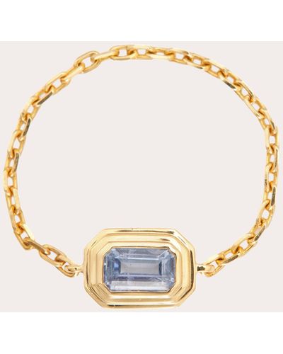 Yi Collection Sky Sapphire Frame Chain Ring 18k Gold - Metallic