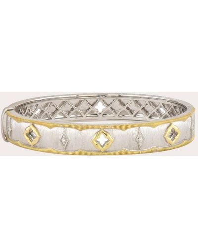 Jude Frances Diamond Mixed Metal Ogee Bangle - Natural