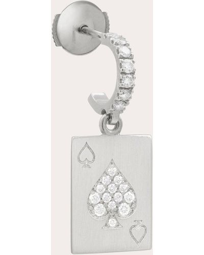 MYSTERYJOY 18k White Gold Justice Charms Mono Earring - Natural