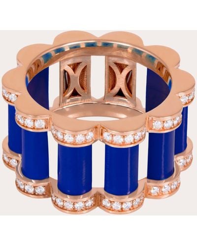 L'Atelier Nawbar Amulet Pillar Band Ring - Blue