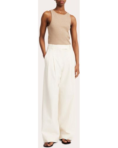 By Malene Birger Cymbaria High-waisted Pants - Natural