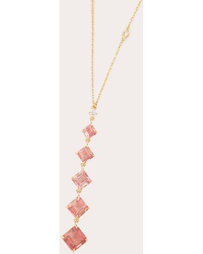 Yi Collection Tourmaline & Diamond Cascade Pendant Necklace - Natural