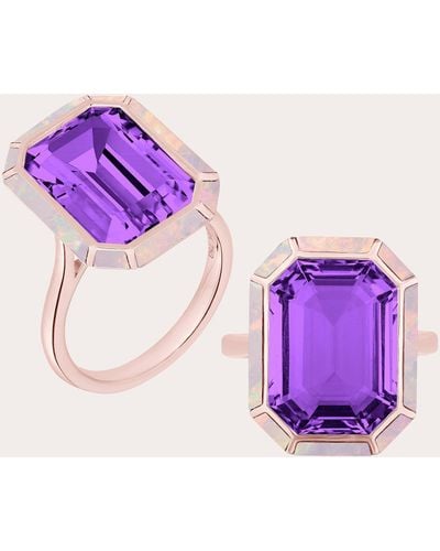 Goshwara Amethyst & Pink Opal Ring - Purple