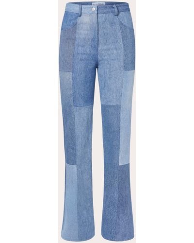 E.L.V. Denim E. L.v. Denim Patchwork Flare Jeans - Blue