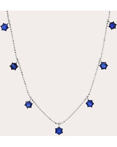 Graziela Gems Floating Blue Sapphire Station Necklace
