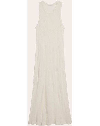 Helmut Lang Sleeveless Crushed Knit Maxi Dress - White