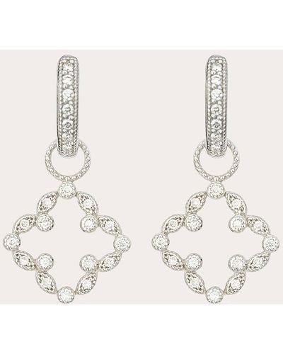 Jude Frances Diamond Pavé Open Clover Marquise Earring Charms - Natural