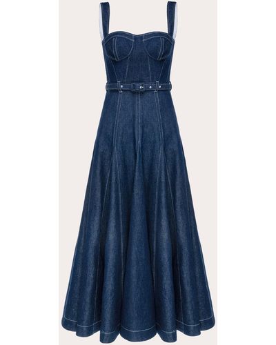 Huishan Zhang Keya Denim Bustier Dress - Blue