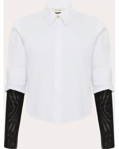 Hellessy Declan Tulle-sleeve Shirt - White