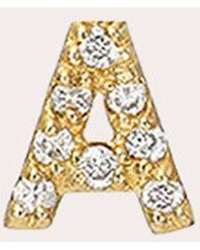 Zoe Lev Diamond Initial Stud Earrings 14k Gold - Metallic