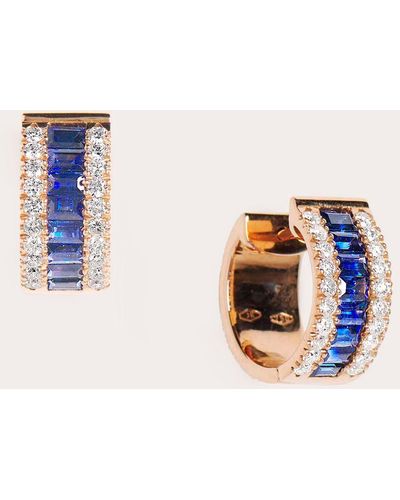 Sanjay Kasliwal Himesh Sapphire And Diamond Earrings - Blue