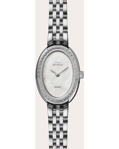 Shinola Book Diamond & Mother Of Pearl Bracelet Watch - Metallic
