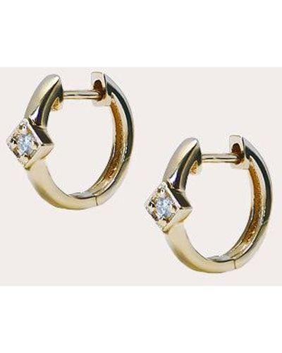 Anzie Cléo Diamond Square huggie Earrings - Metallic