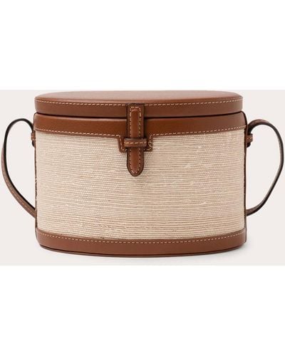 Hunting Season The Leather Fique Round Trunk Bag - Brown