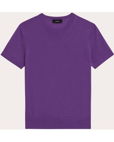 Theory Short-sleeve Sweater T-shirt - Purple