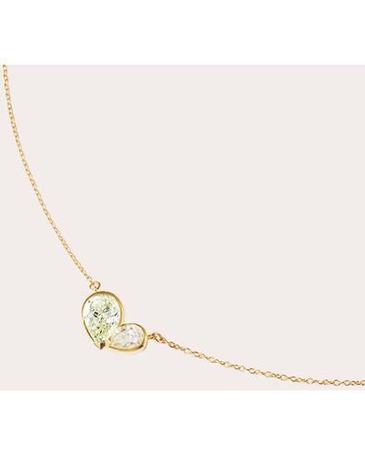 Milamore Diamond Duo Heart Pendant Necklace - Natural