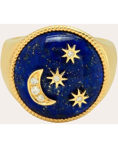 Colette Women's Turquoise Enamel & Diamond Signet Ring - Multicolor