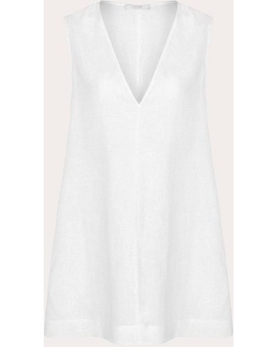 Asceno Derya Linen Mini Dress - White