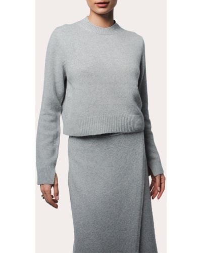 Santicler Zoe Cropped Cashmere Pullover - Gray