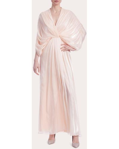 Badgley Mischka Pleated Drape Gown - Pink