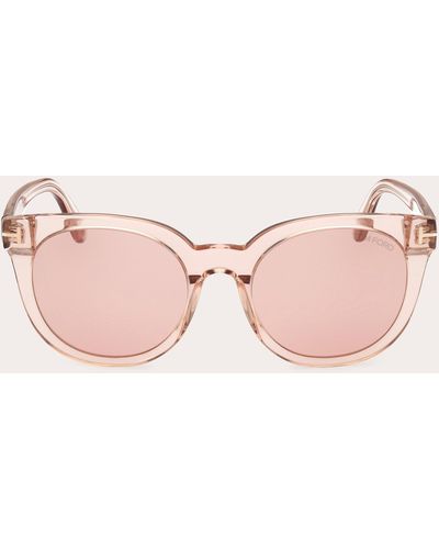 Tom Ford Transparent Moira Round Sunglasses - Pink