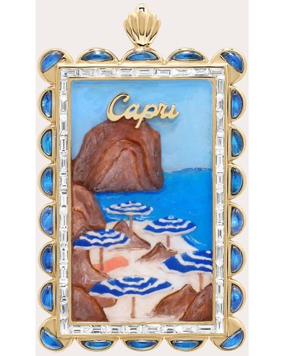 Maison Tjoeng Capri Postcard Pendant - Blue