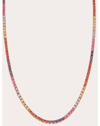 Graziela Gems Sapphire Tennis Necklace 18k Gold - Natural