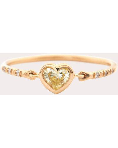 Yi Collection Diamond Heart Petite Circle Ring - Natural