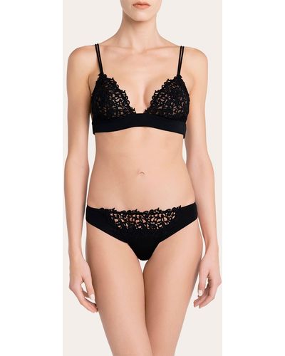 La Perla Women's Georgette Silk Triangle Bra - Black